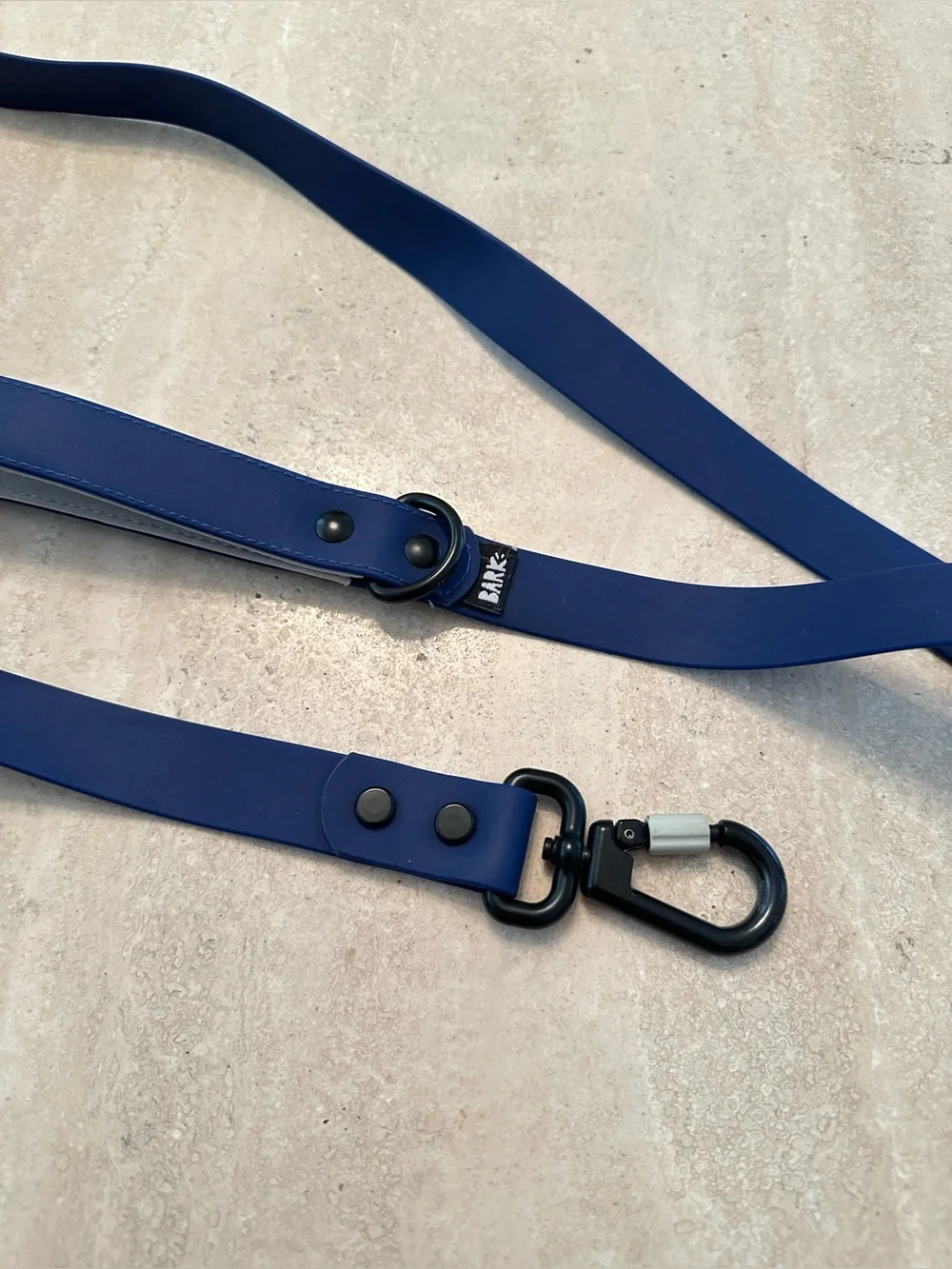 BarkBox Navy Blue Walk Kit: Waterproof Leash + Travel Bowl & Poop Bag Holder Set